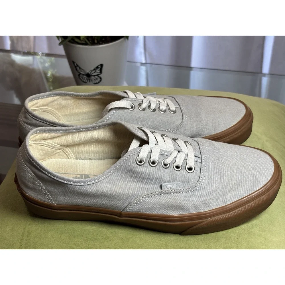 Vans Gray Canvas Skateboarding Shoes Gum Sole Lace-Up US Men's 9 D